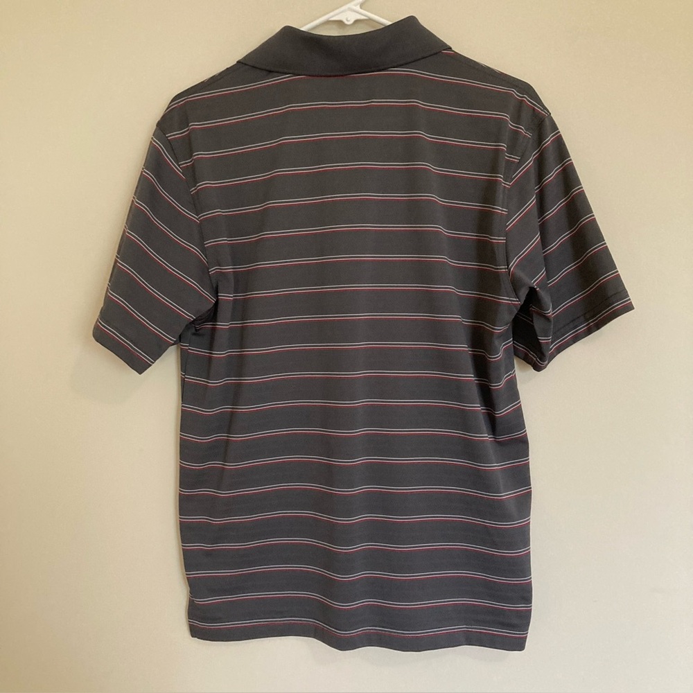 PGA Tour Men's Airflux Short Sleeve Golf Polo Shirt Gray Striped Size Small - Picture 2 of 10